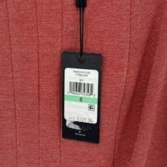 Tommy Hilfiger Womens Red Textured Fit & Flare 8 Knee Length Tank Dress NWT - Picture 4 of 10